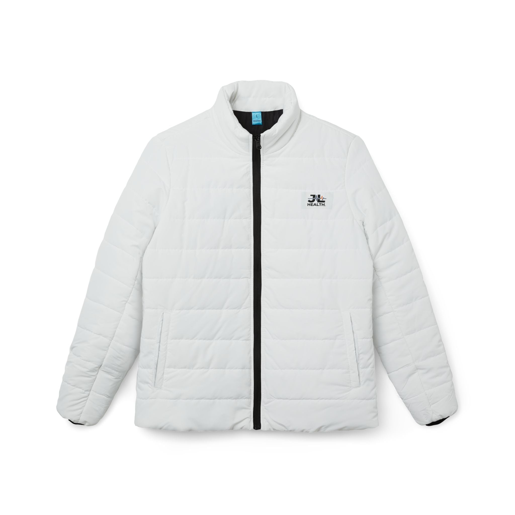Women's Quilted Puffer Jacket – White Lightweight Insulated Coat
