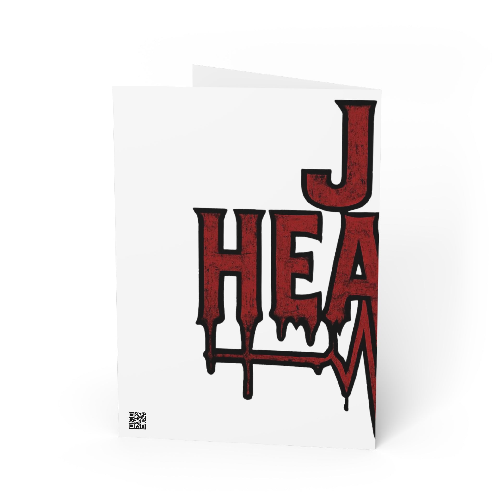 Gothic Red Drip EKG Greeting Card