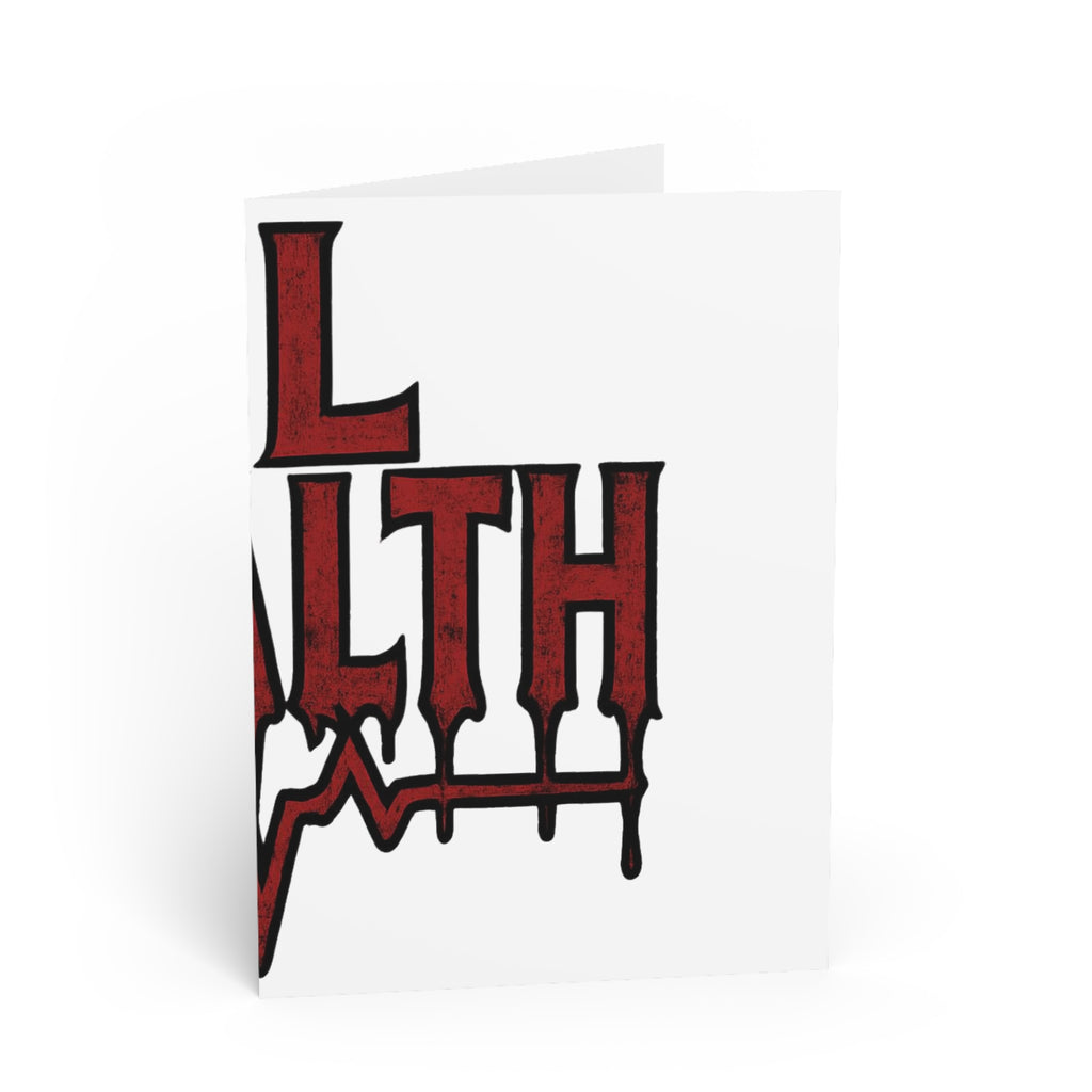 Gothic Red Drip EKG Greeting Card
