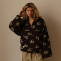 Fleece Flower Womens Hoodie