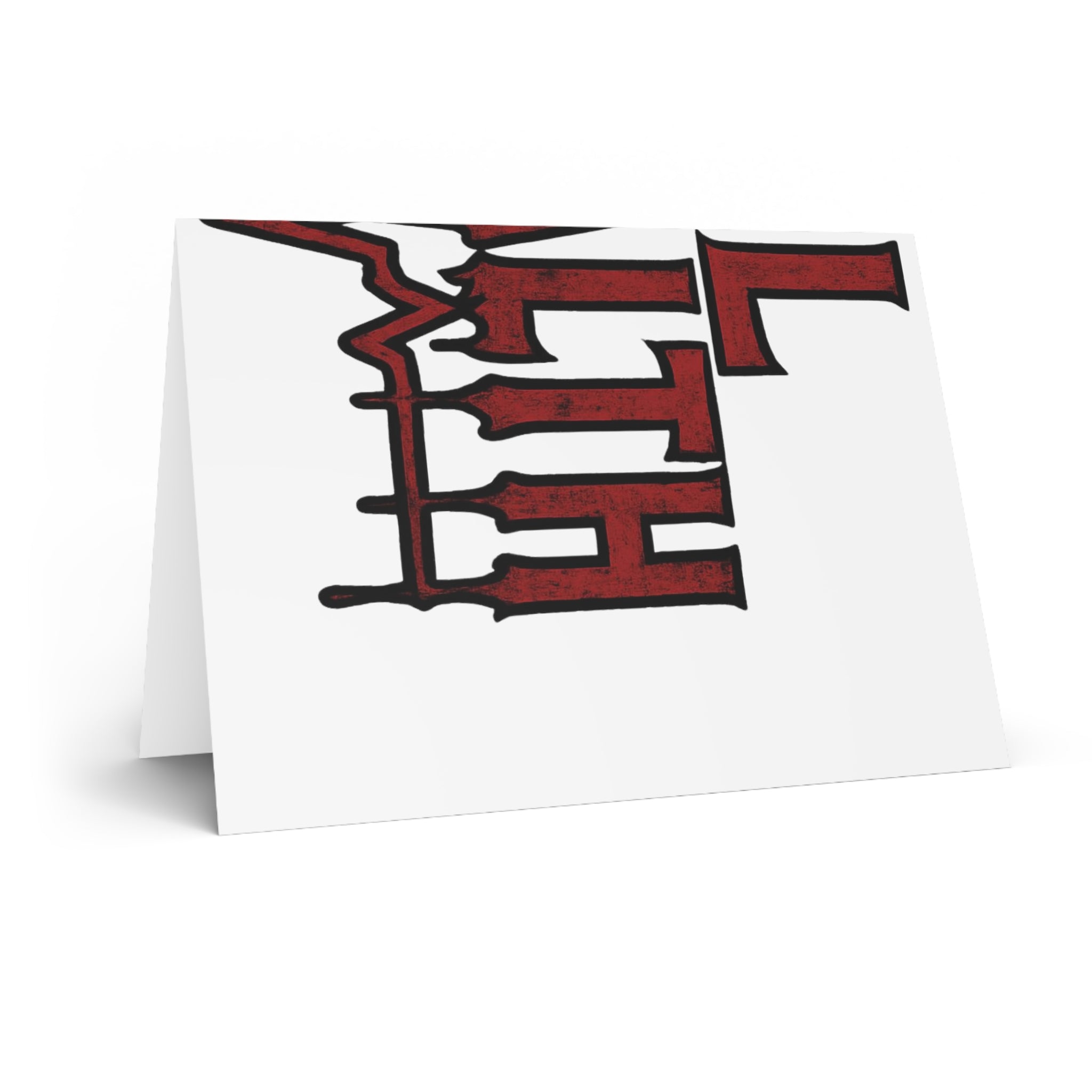 Gothic Red Drip EKG Greeting Card