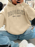 Women's Loose Fit Street Hoodie with Drawstring Hood