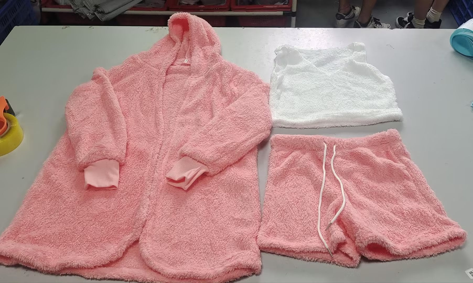 Women's 3-Piece Cosy Pajama Set – Crop Top, Tank & Shorts